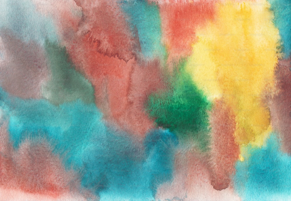 a painting of multicolored paint on a white background