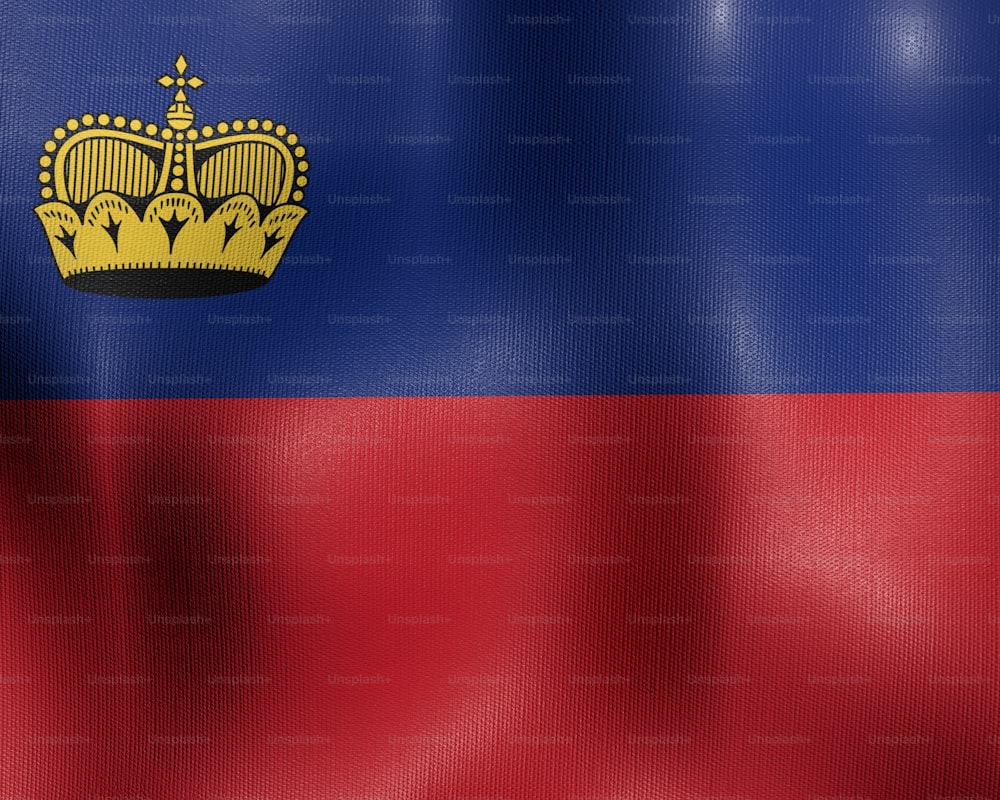 a flag with a crown on top of it