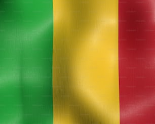 La bandera del país de Guinea ondeando en el viento