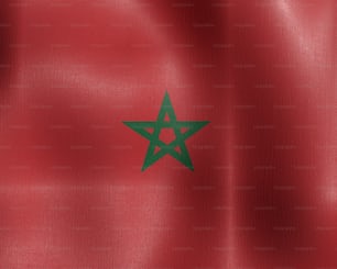 모로코의 국기가 바람에 흔들리고있다.