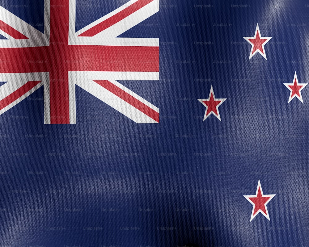 La bandera de Nueva Zelanda se muestra en esta imagen