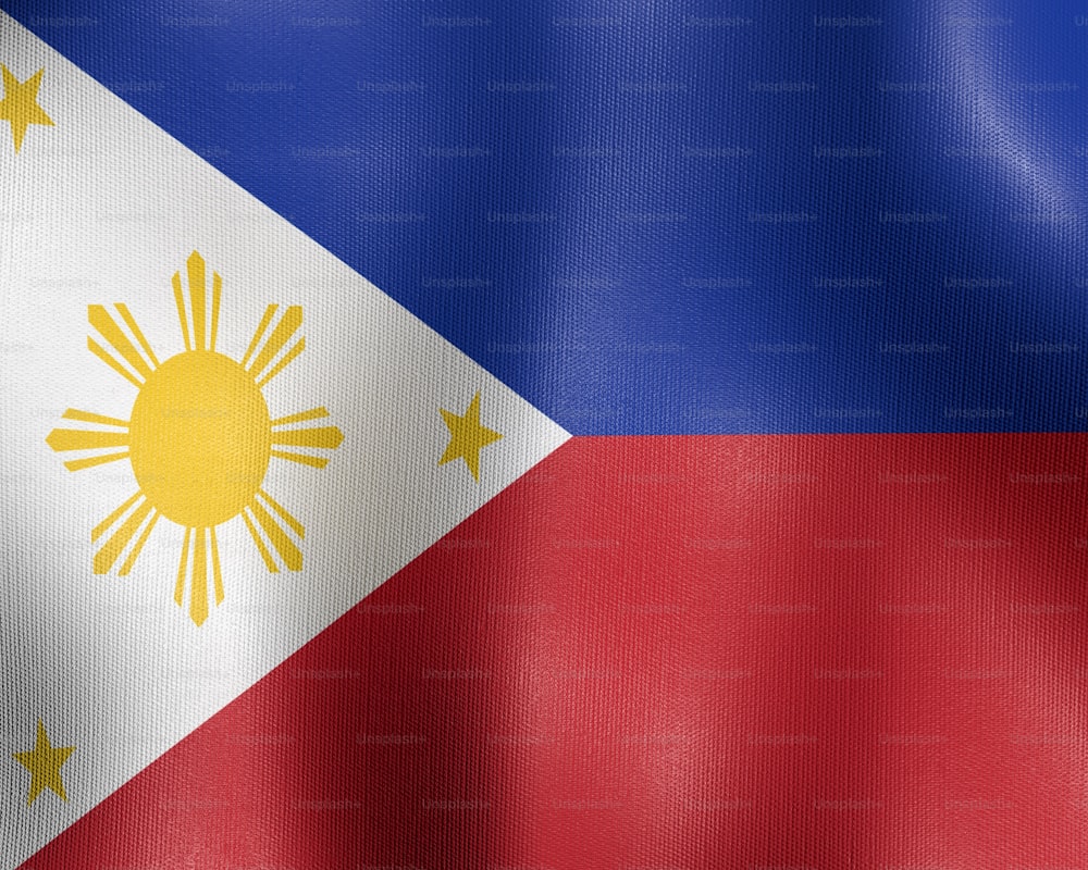 the flag of philippines is waving in the wind