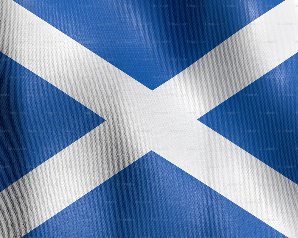 A bandeira da Escócia está tremulando ao vento