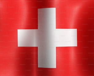 a swiss flag with a white cross on it