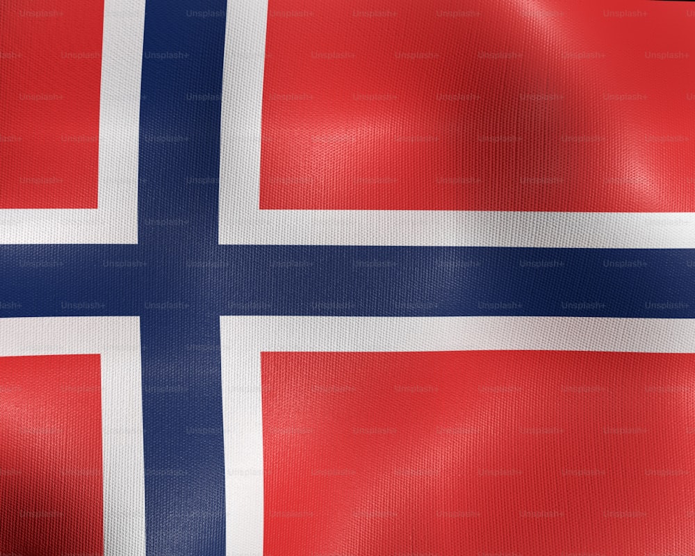 Die Flagge Norwegens weht im Wind