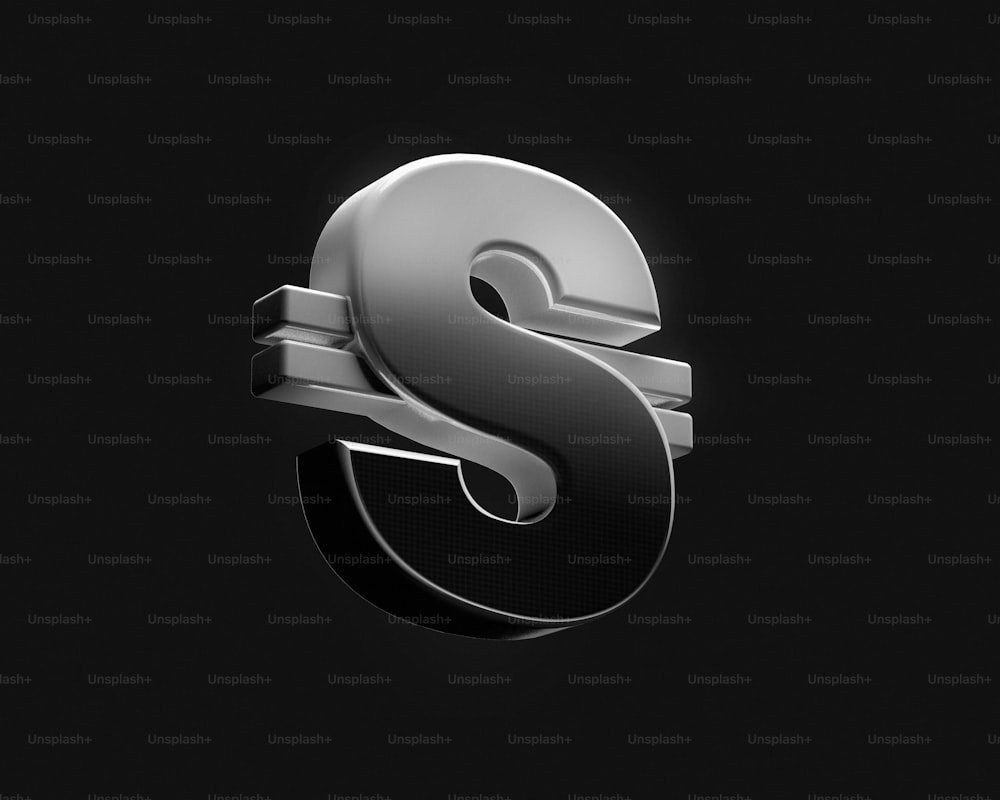 a black and white photo of the letter s