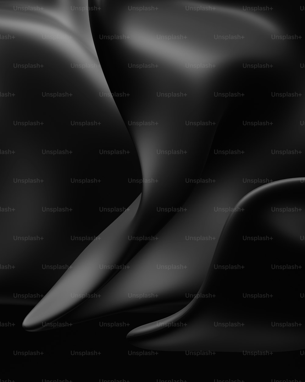 an abstract black background with smooth lines