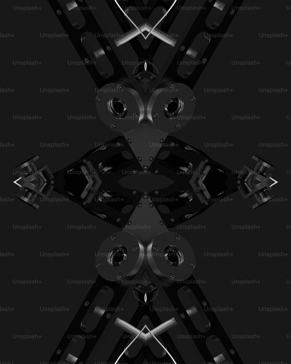a black and white photo of speakers on a black background