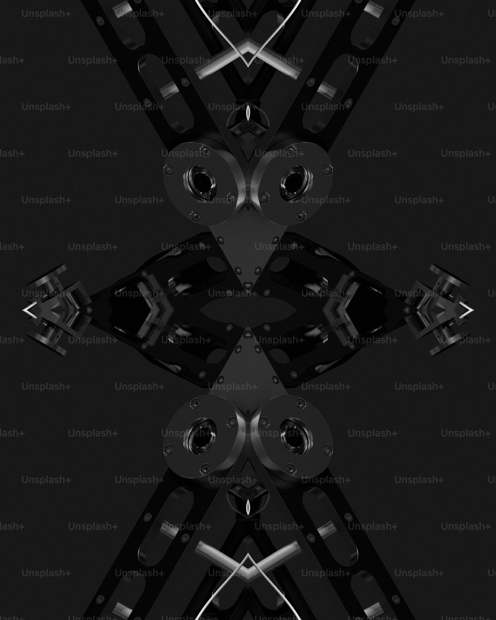 a black and white photo of speakers on a black background