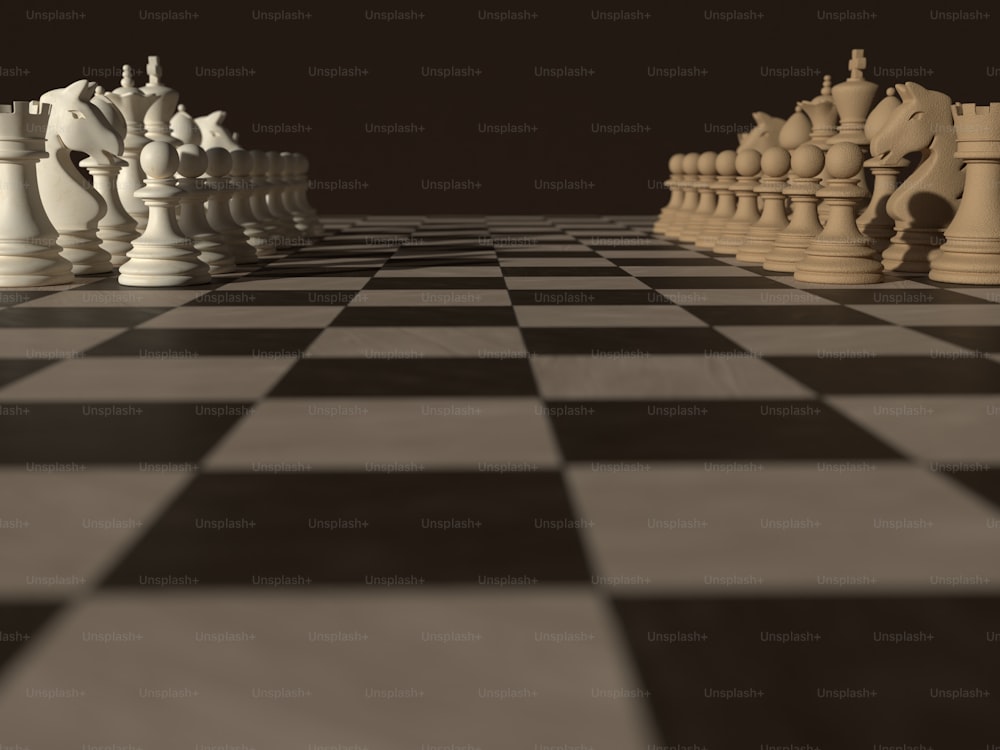 Premium Photo  Three pieces on a dark chessboard