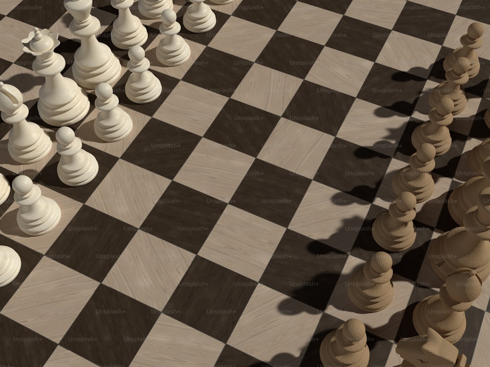 a computer generated image of a chess board