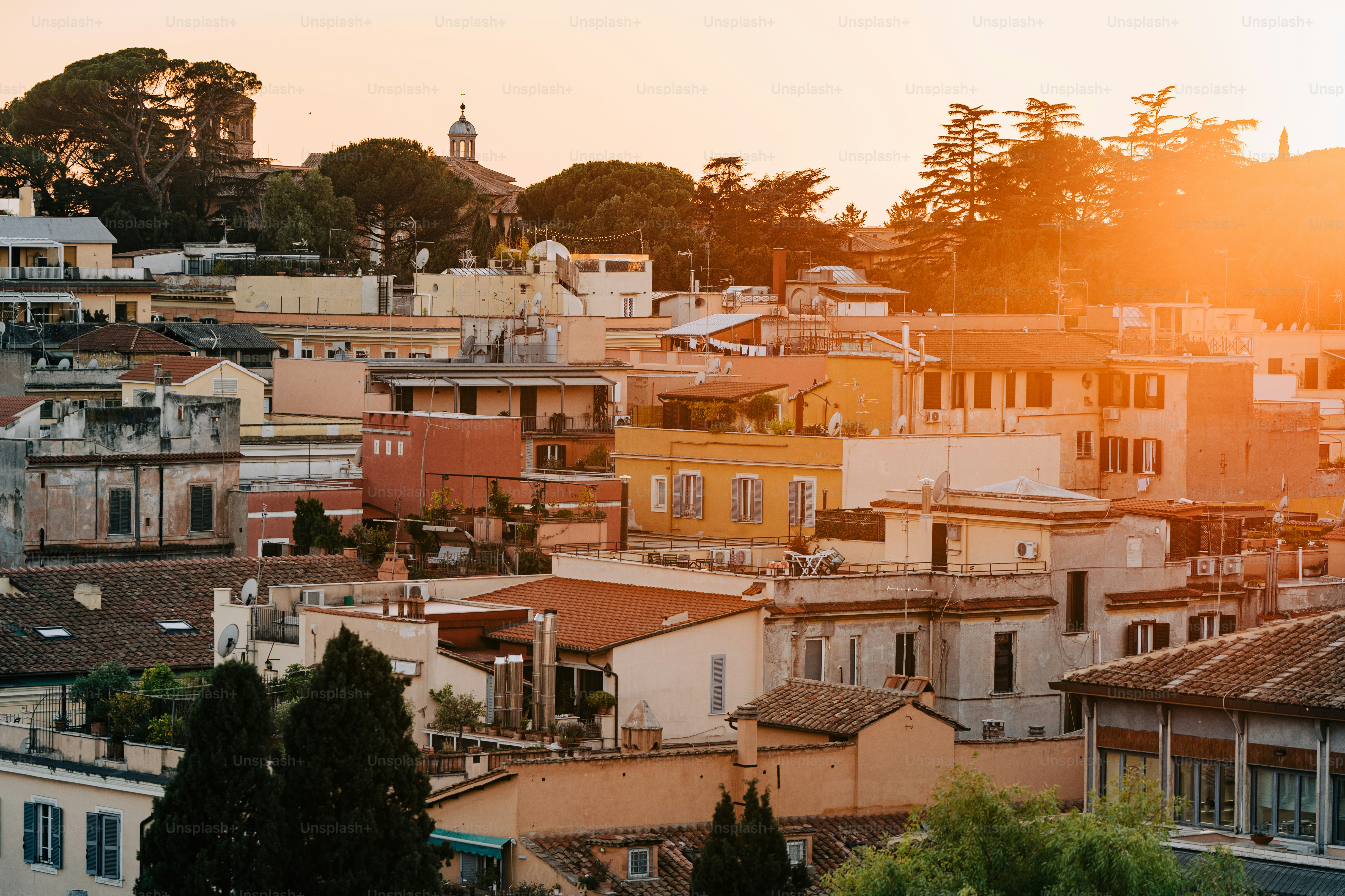 View of Rome, Italy, during golden hour