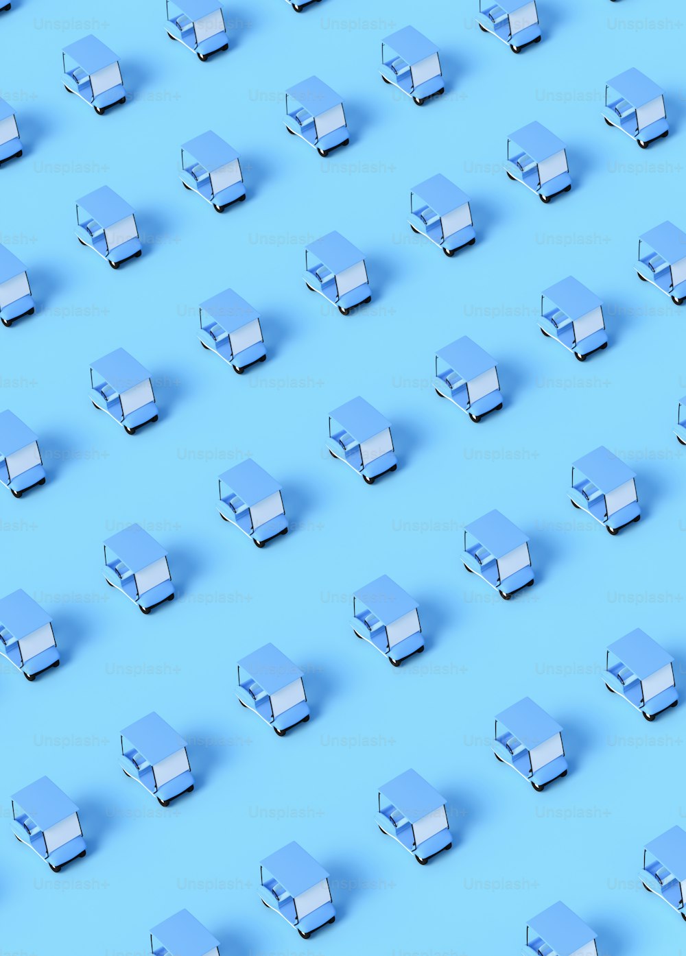 um monte de pequenos objetos azuis em um fundo azul