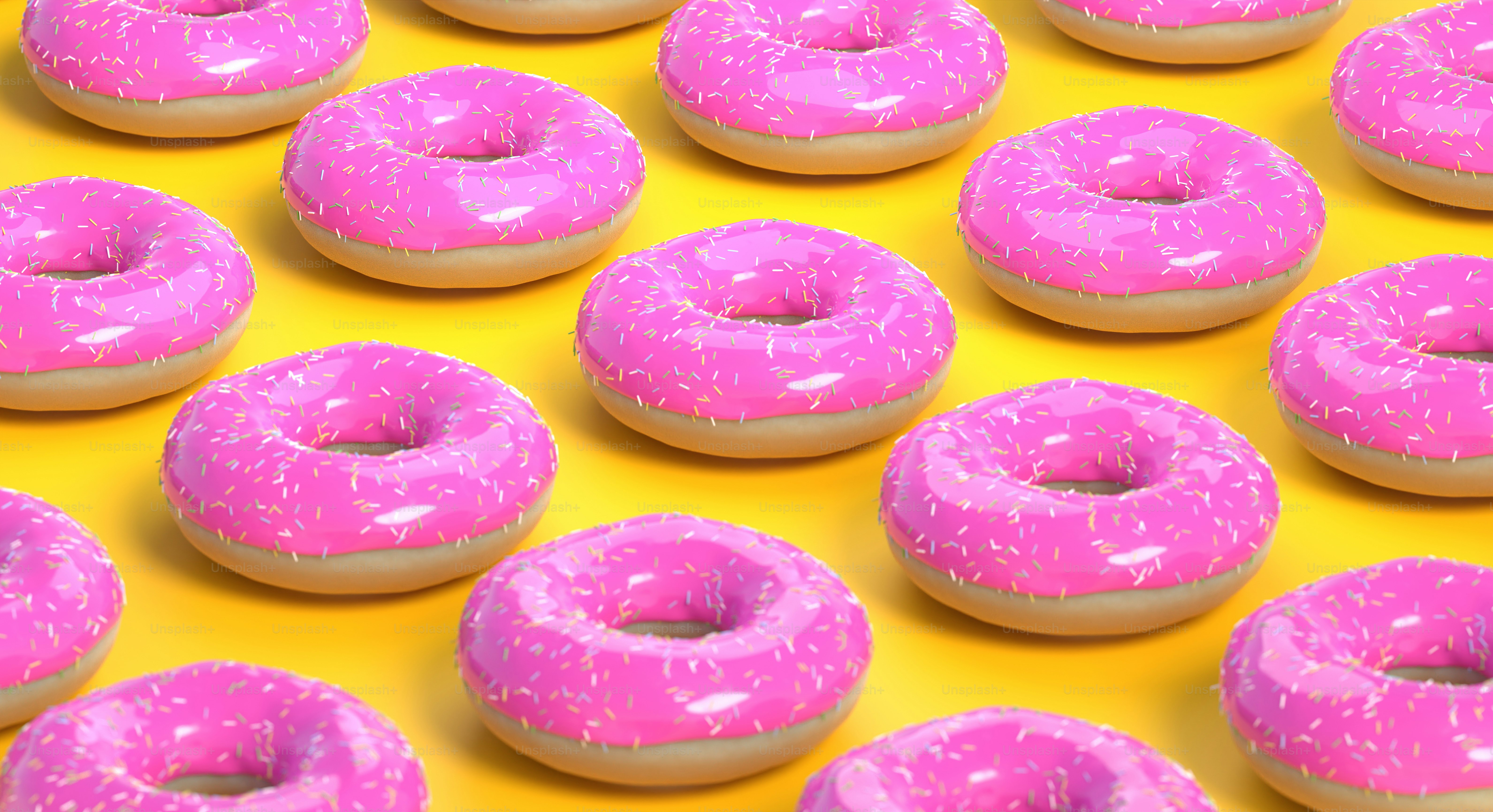 A bunch of pink donuts with sprinkles on them photo – Donut Image on ...