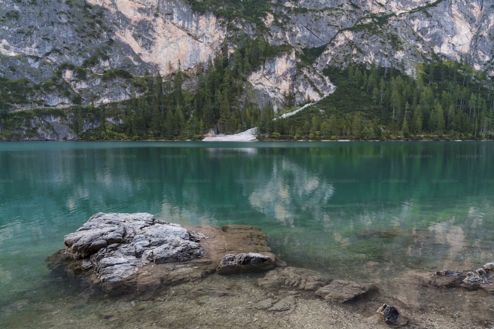 a large body of water surrounded by mountains