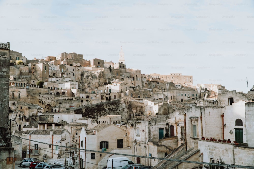 a city with a bunch of buildings on top of it