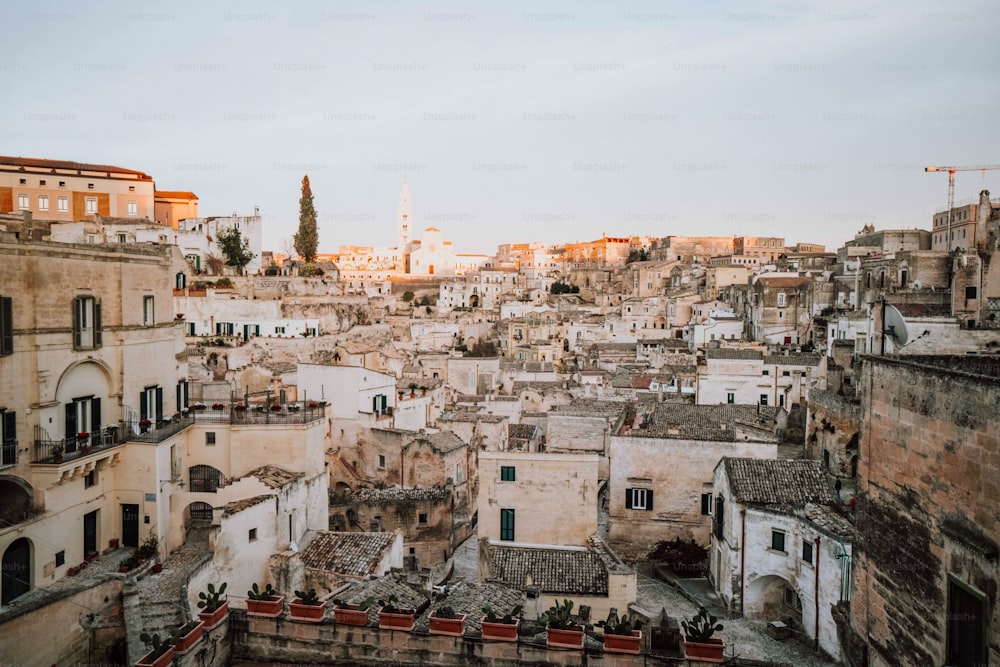 a view of a city with lots of buildings