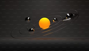 Una imagen de un sistema solar con ocho planetas