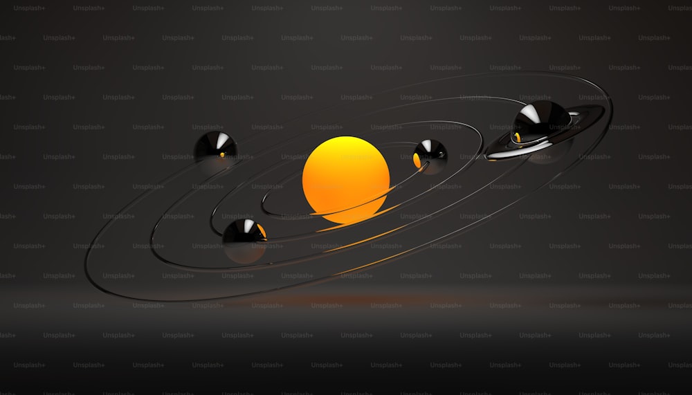 an image of a solar system with eight planets