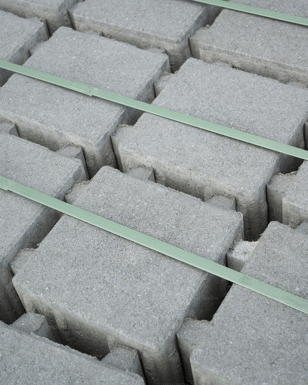 a close up of a bunch of cement blocks