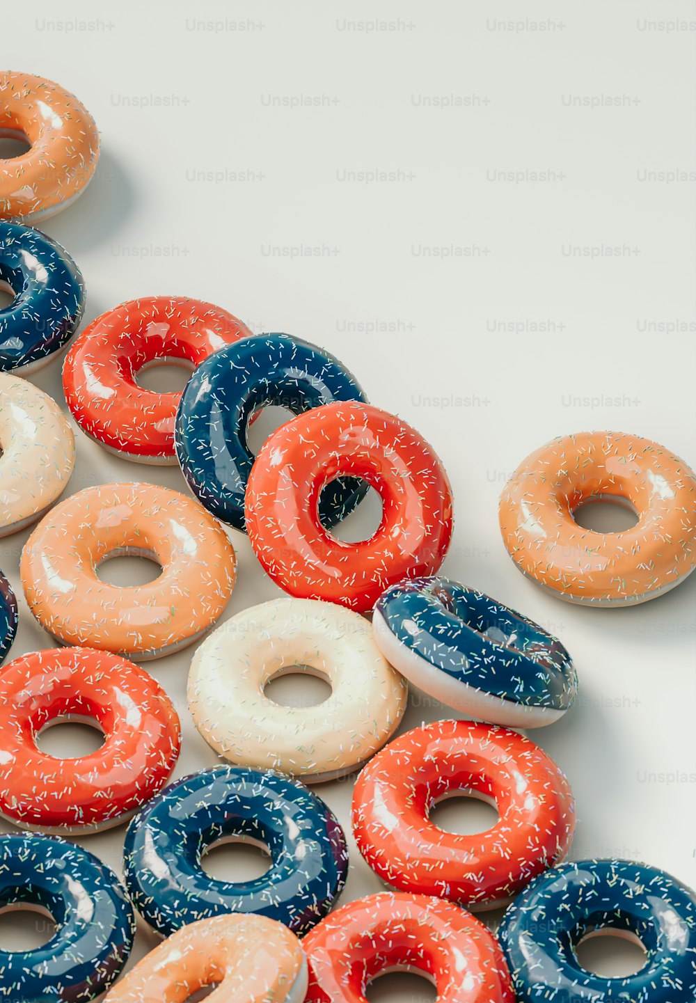 a bunch of donuts that are sitting on a table