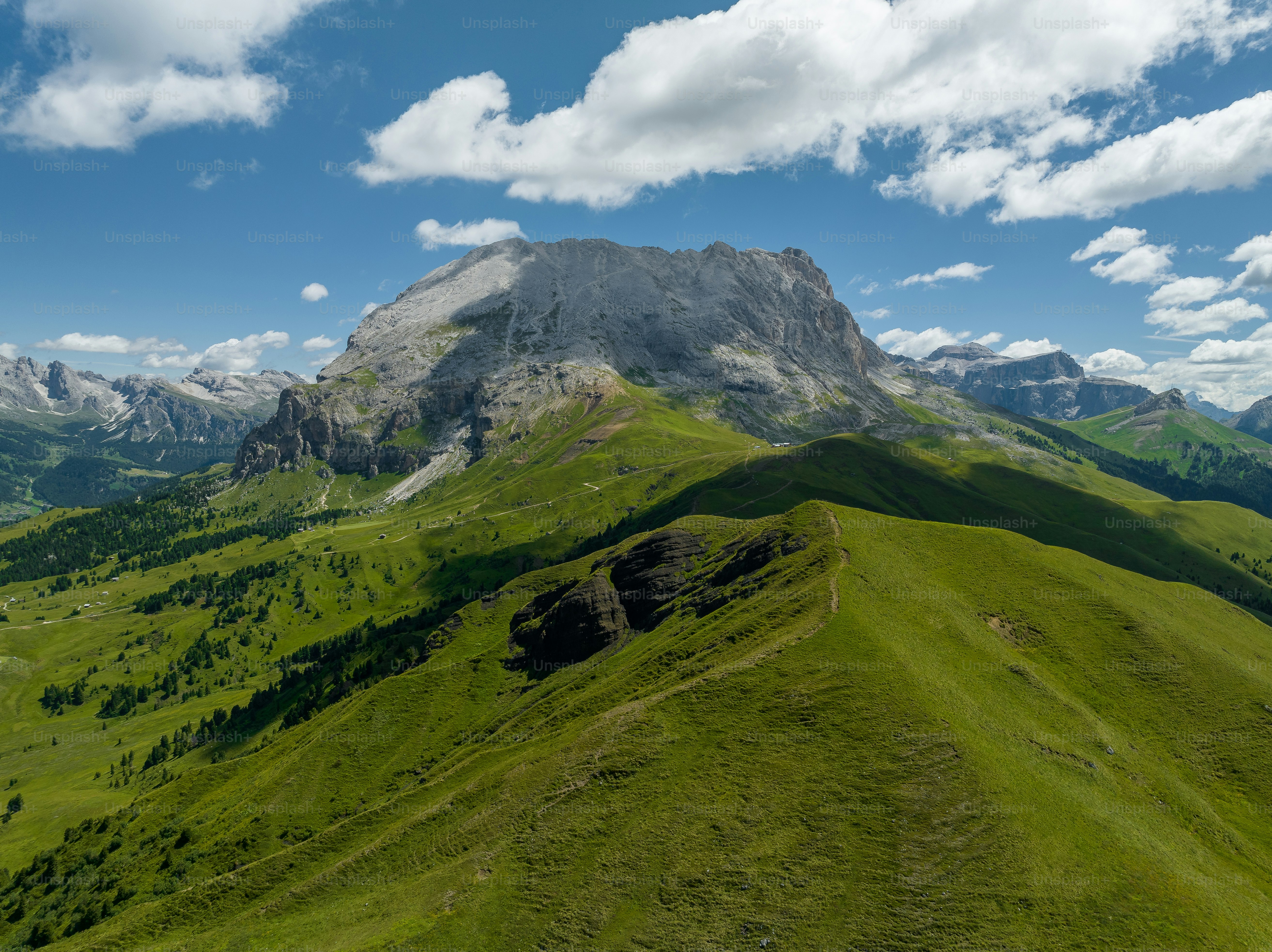 a view of a mountain range from a bird's eye view