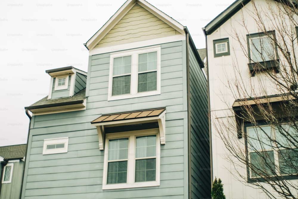 a couple of houses that are next to each other