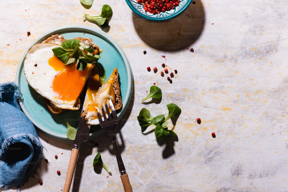 a plate of food on a table with a fork