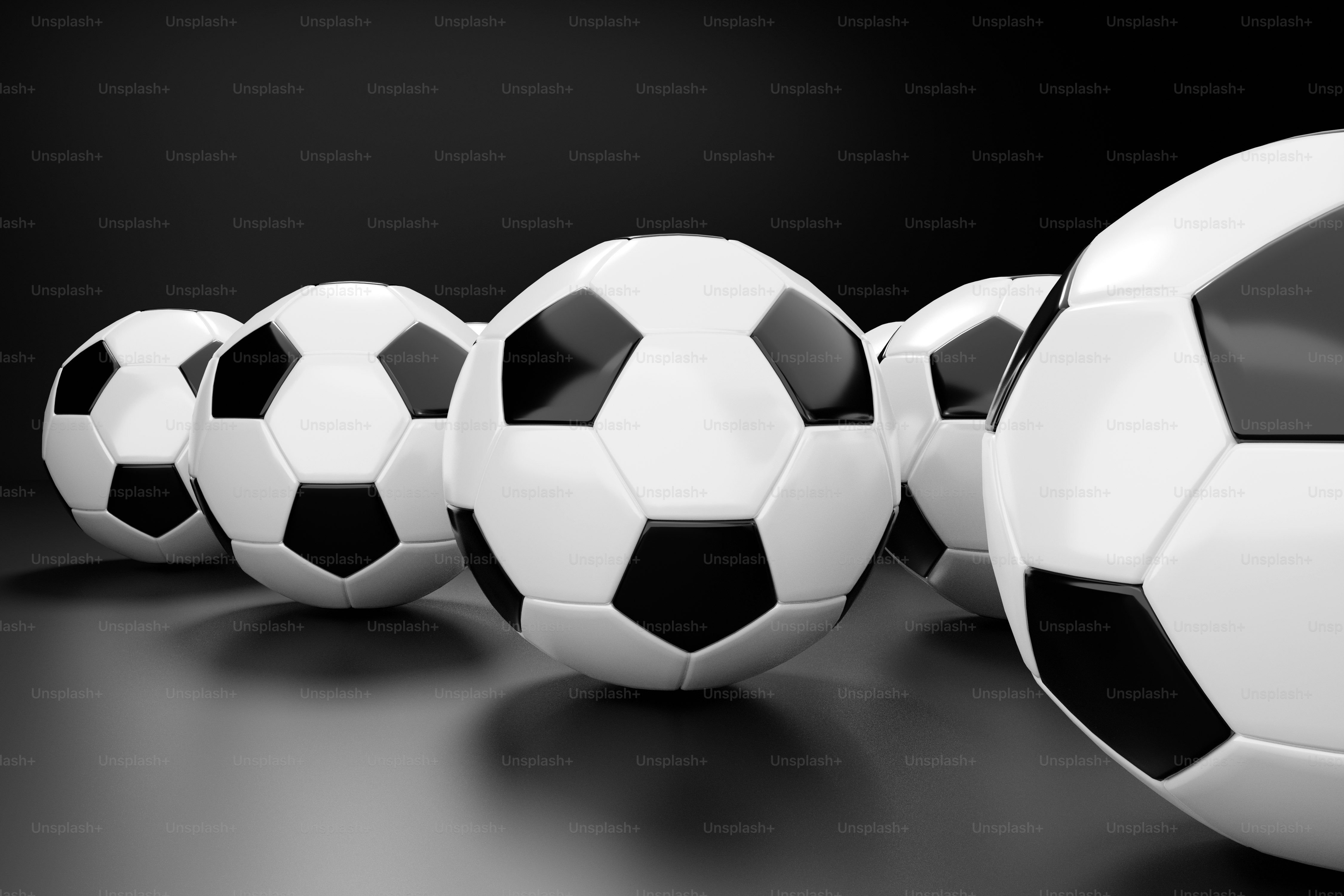 Black & white soccer balls