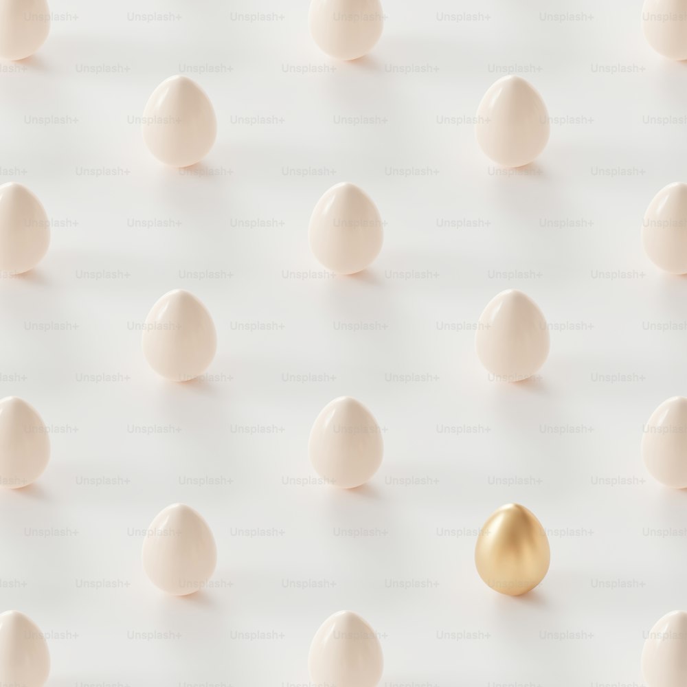 a group of eggs sitting on top of a white surface