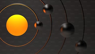 uma imagem de uma bola amarela no centro de um círculo preto