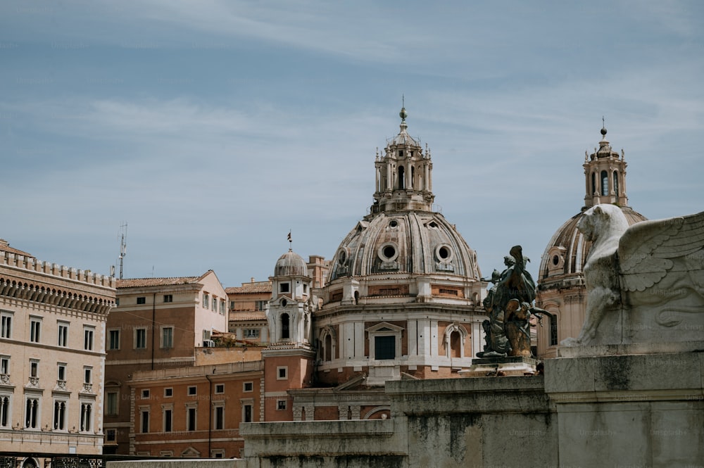 a building with a statue in front of it