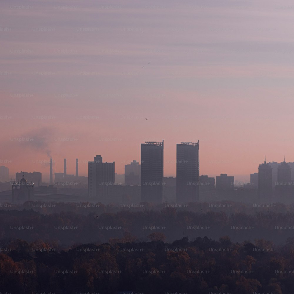 Una vista de una ciudad desde la distancia