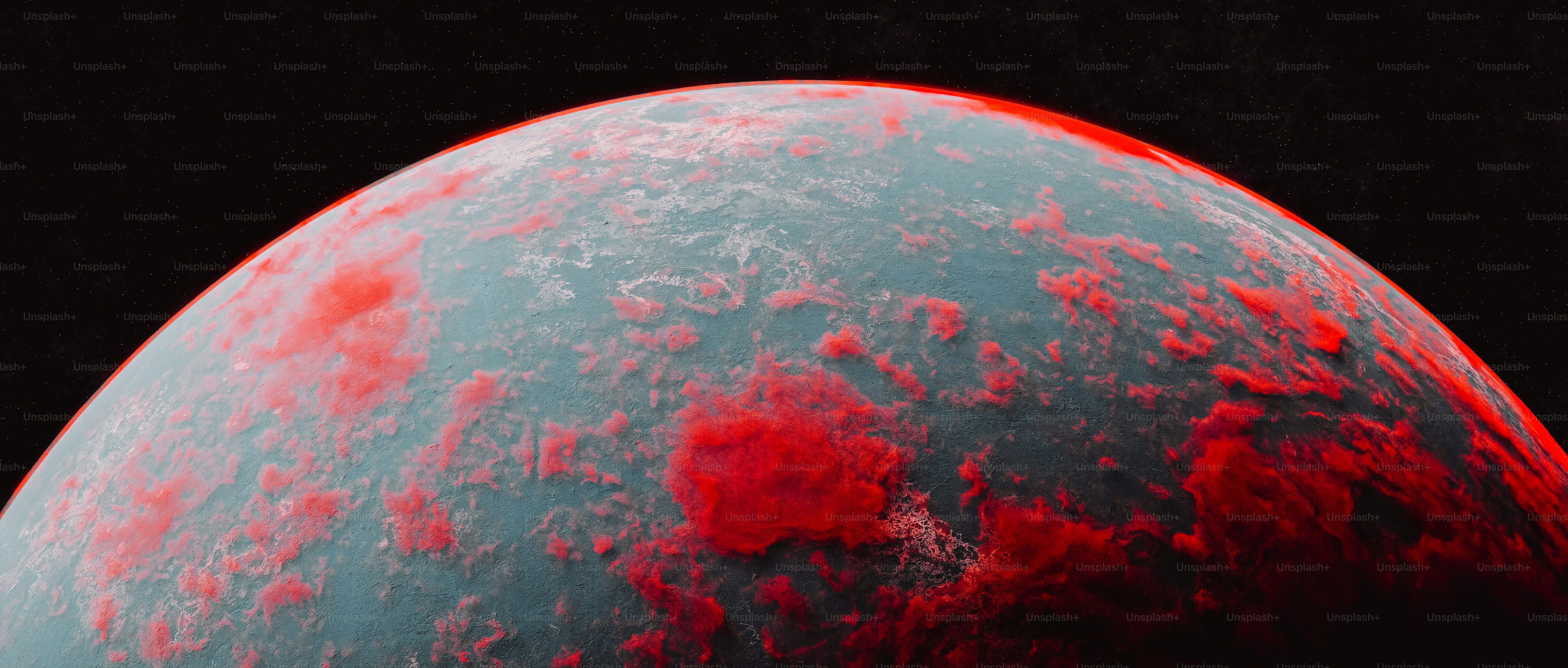 a close up of a red and blue object