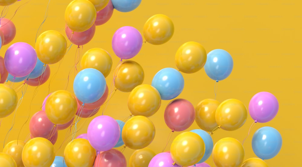 Ein Haufen Ballons, die in der Luft schweben