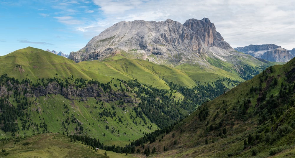 a view of a mountain range from a distance