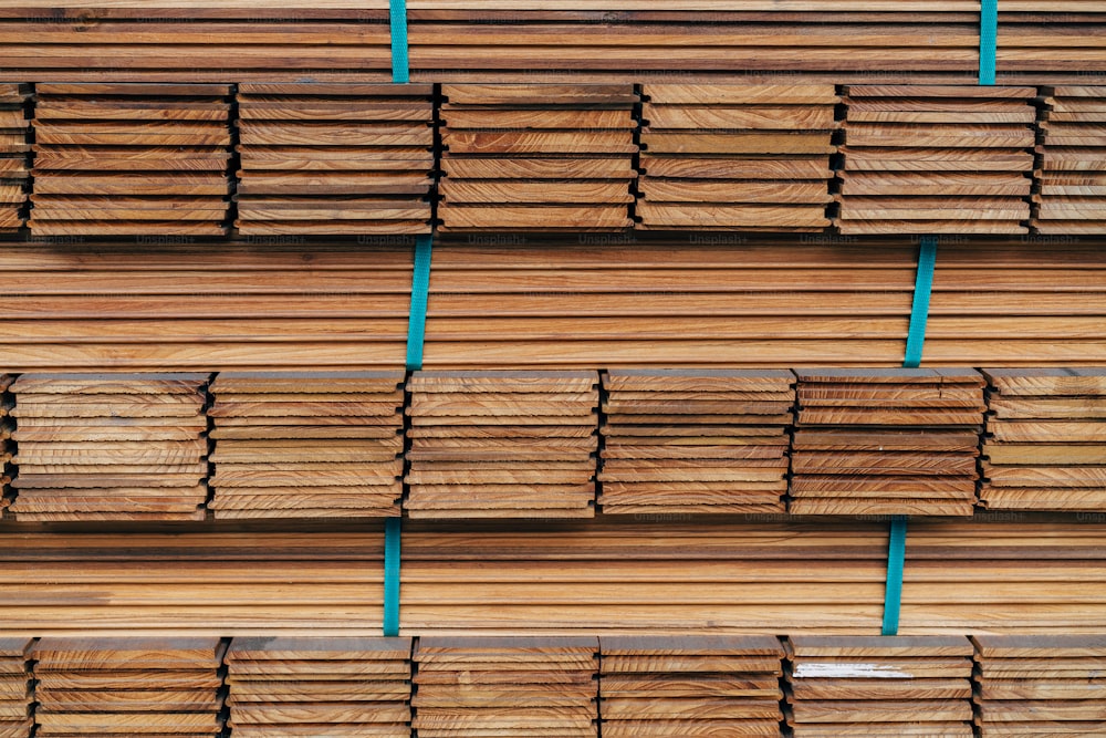 a stack of wooden boards stacked on top of each other