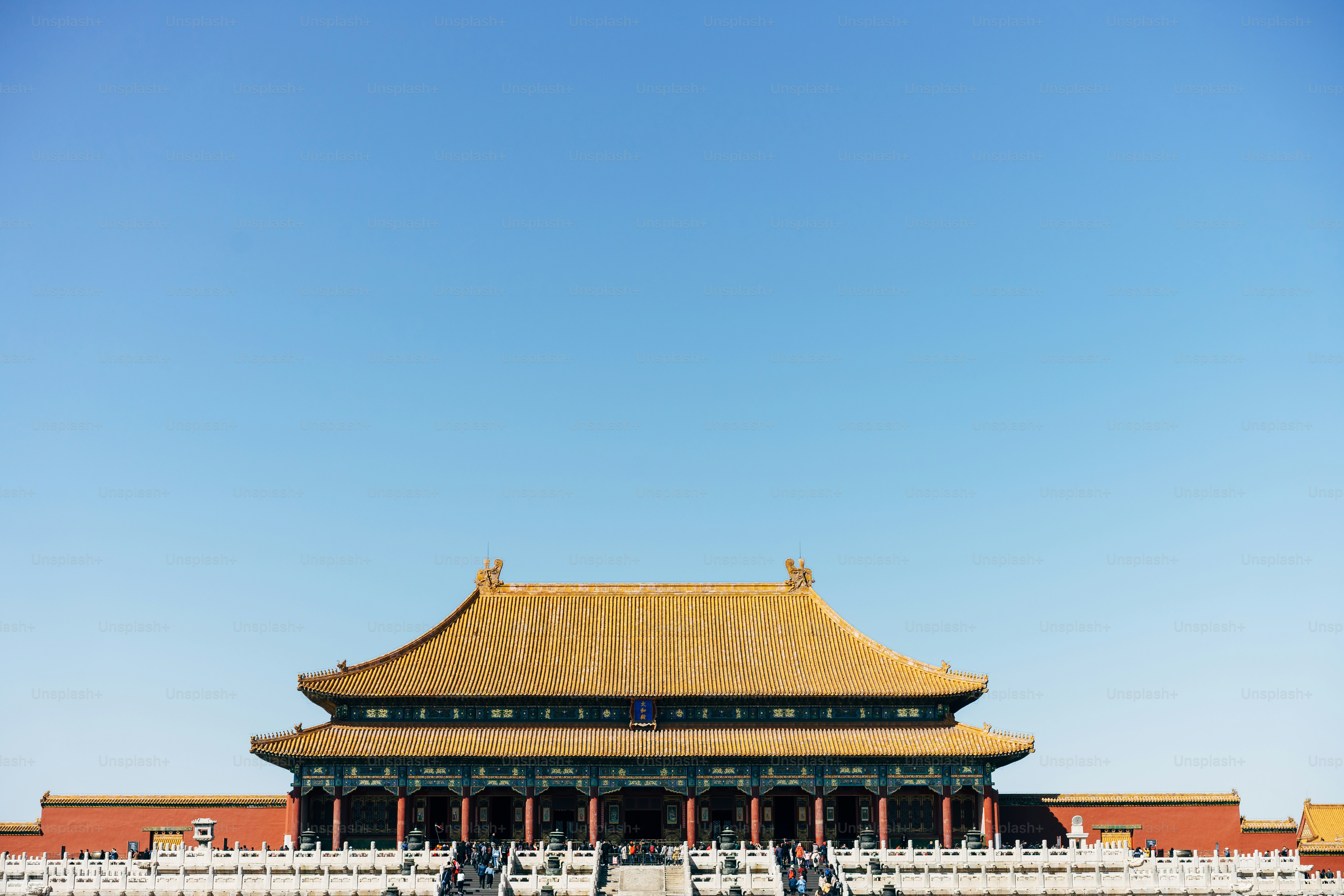 Building at the forbidden city in front of blue sky