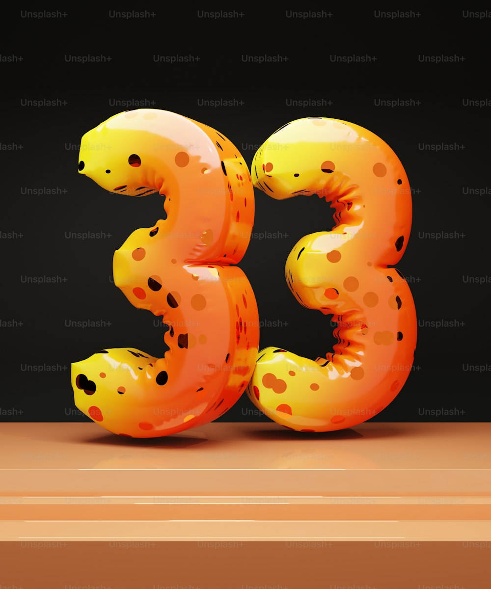 a 3d image of the number thirty three