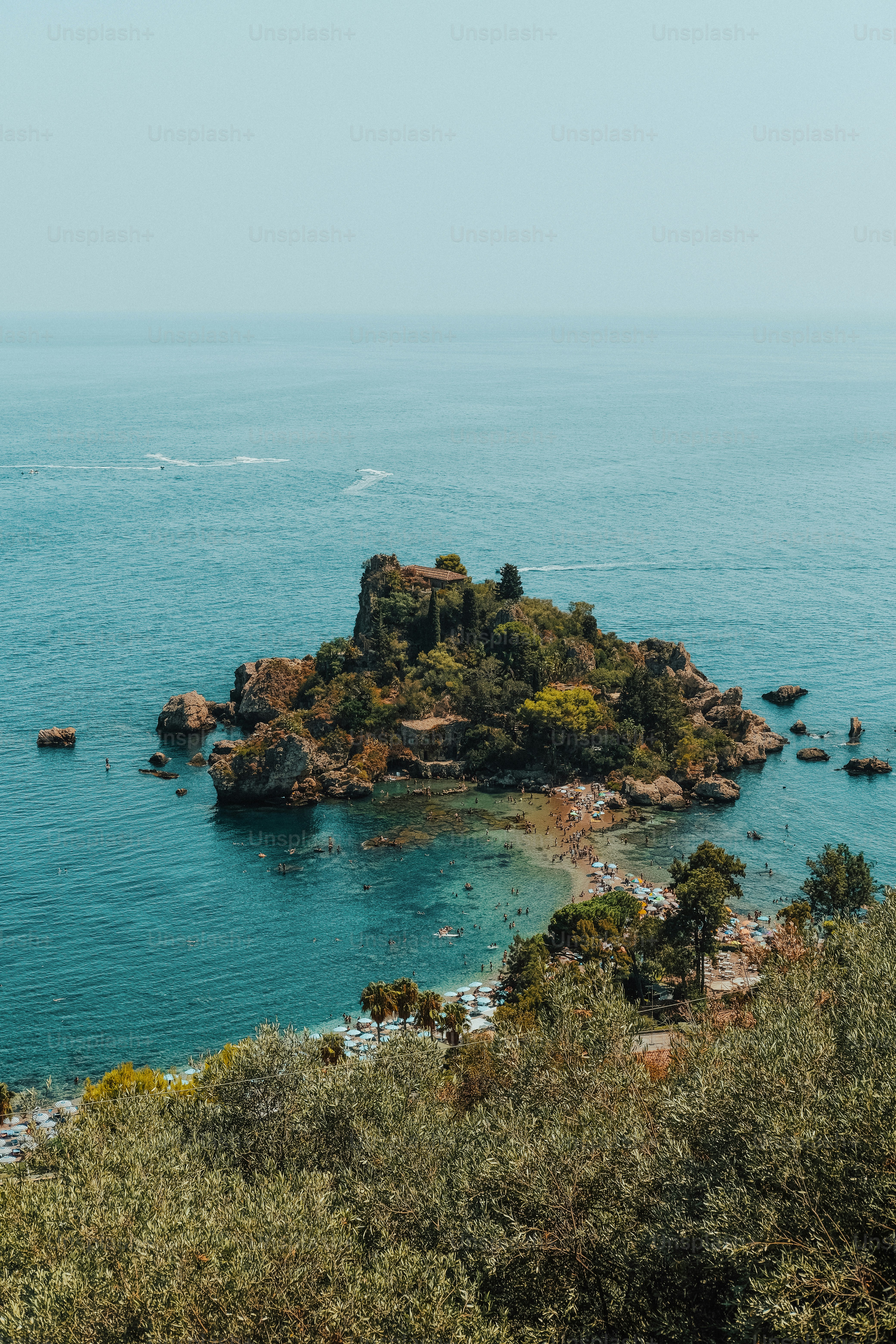 a small island in the middle of the ocean