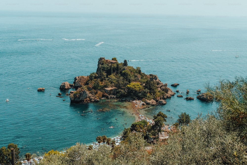 a small island in the middle of the ocean