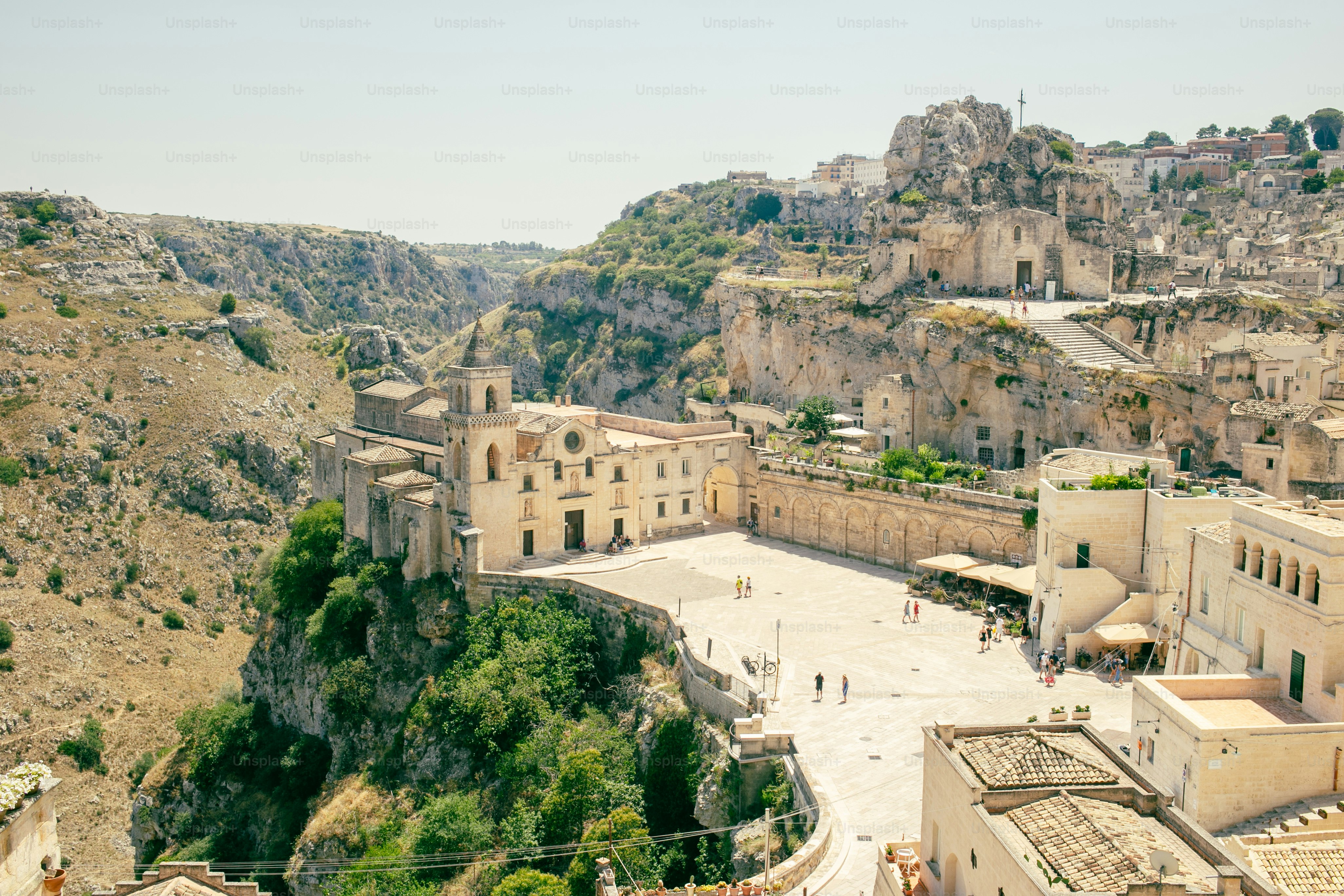 高い視点からの町の眺め