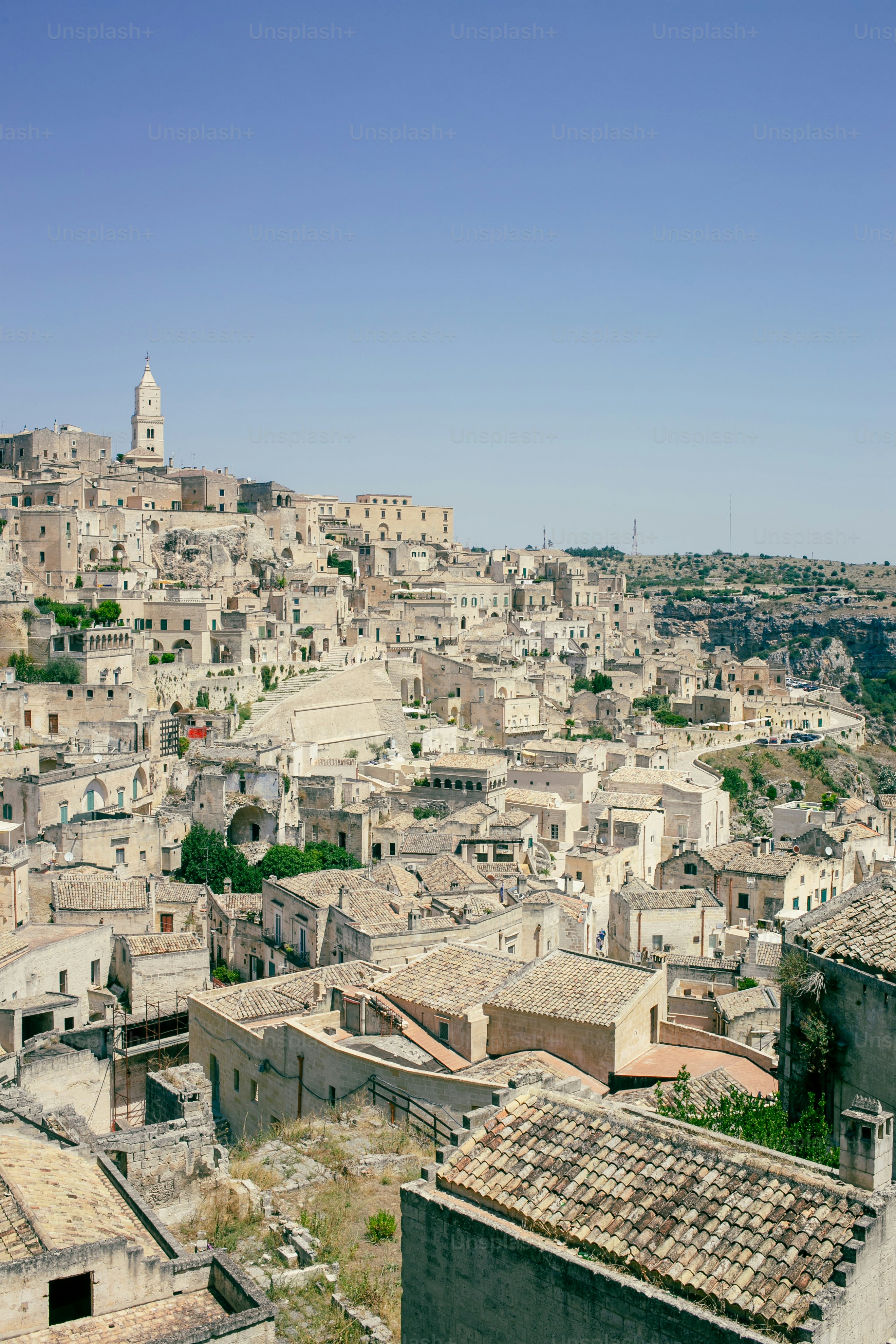 a view of a city from a hill