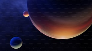 Representación artística de los planetas en el espacio