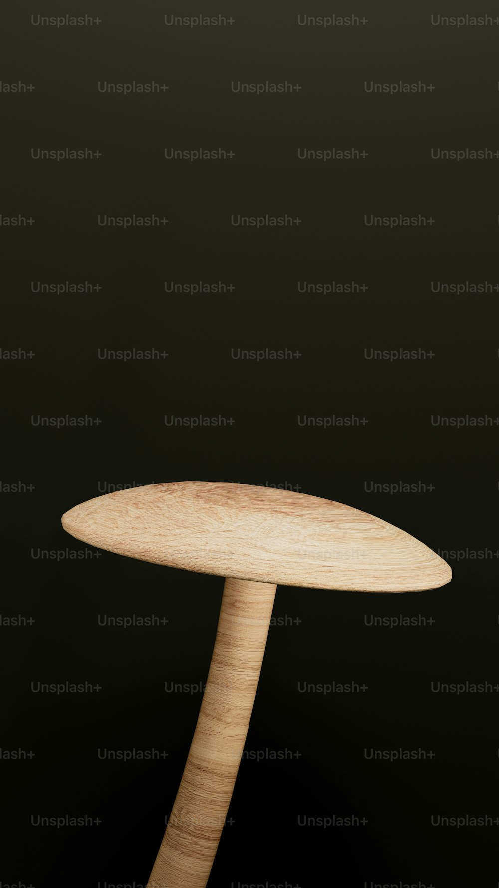 a wooden table with a black background