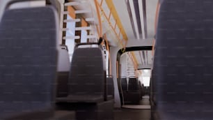 Una vista del interior de un autobús vacío