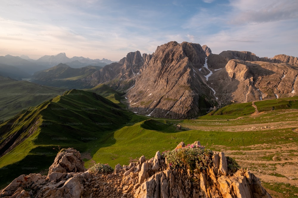 a view of the mountains from a high point of view