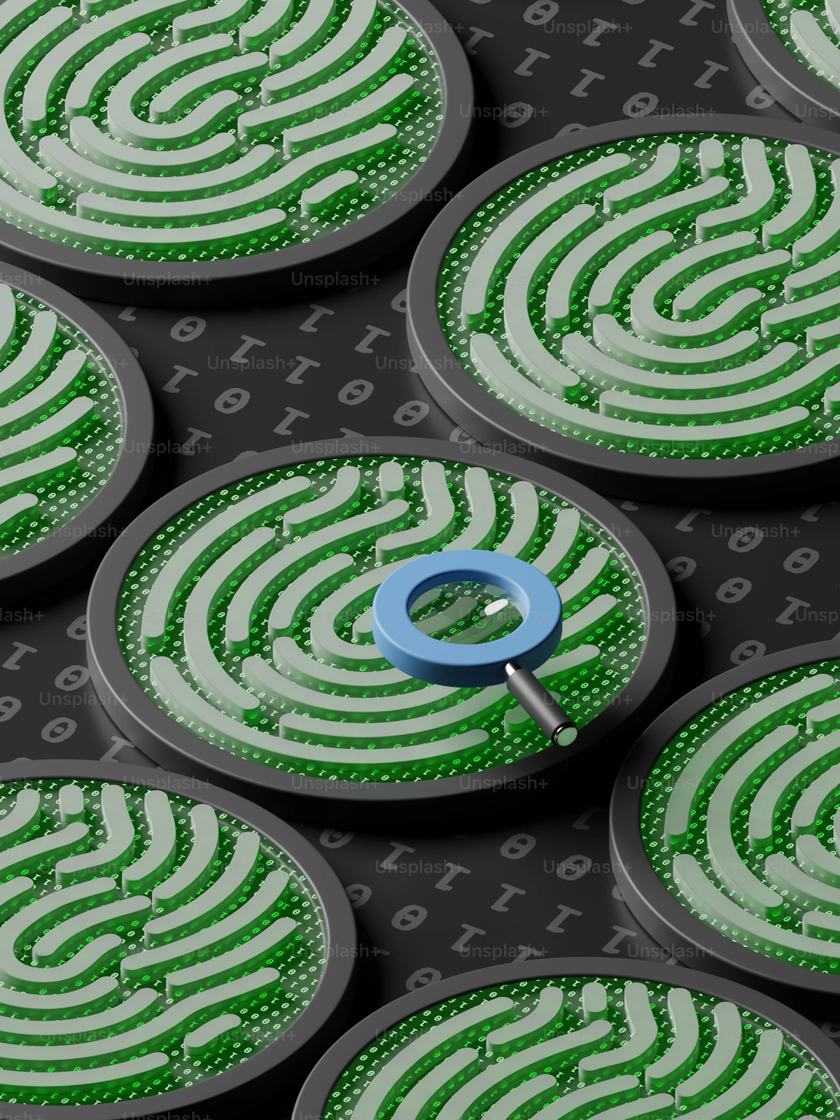 Magnifying glass over a maze — hunting for a bug in AI-generated code