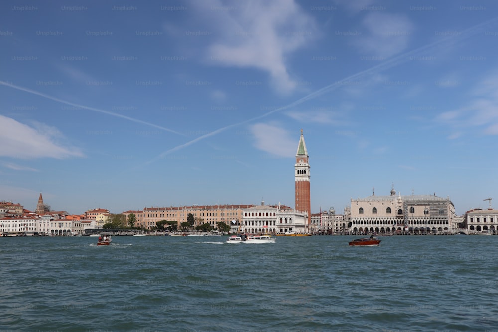 a large body of water with boats in it