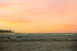 une personne sur une planche de surf dans l’océan au coucher du soleil